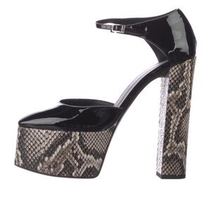 Giuseppe Zanotti Black and Snake Print Platforms